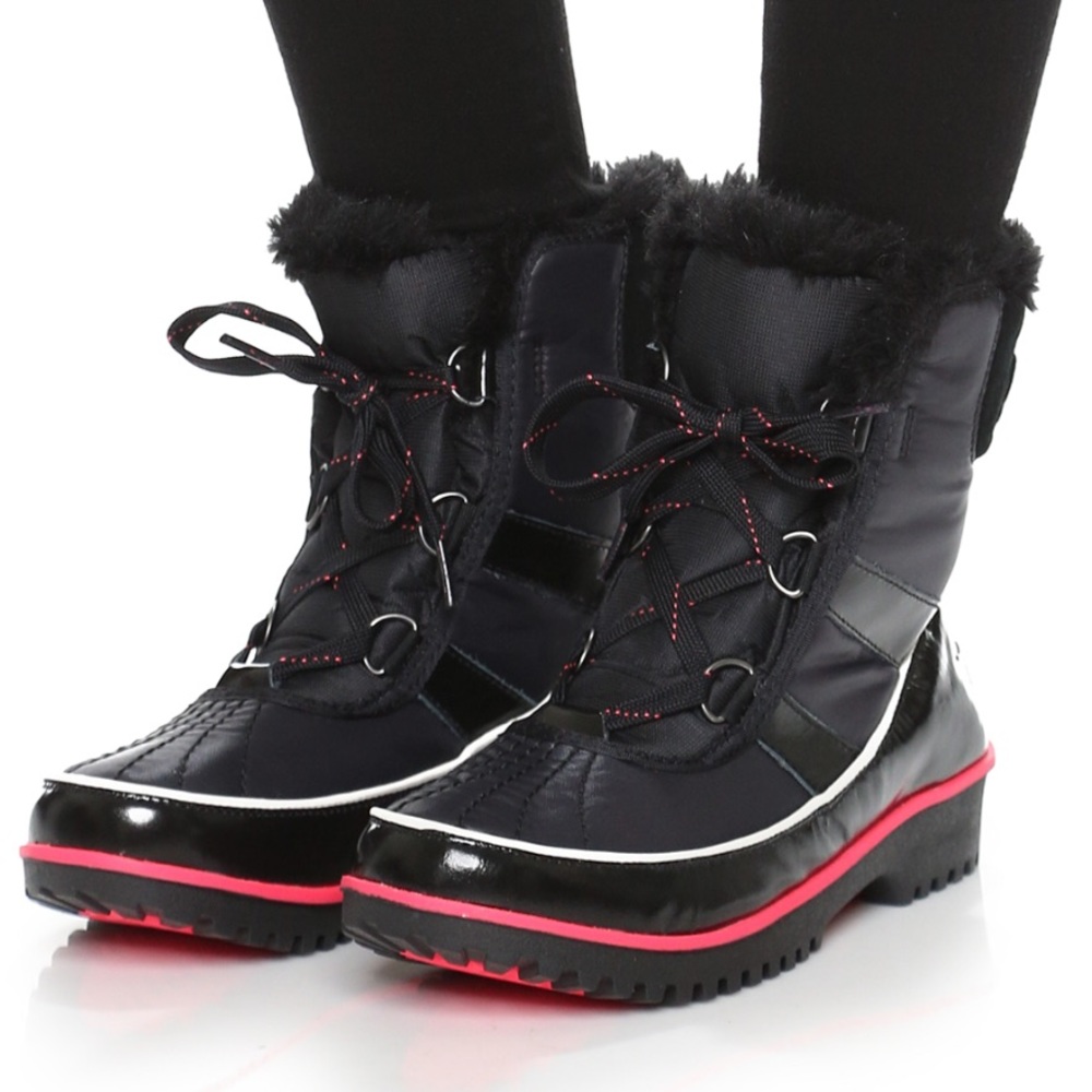 Sorel winter boots pink and black